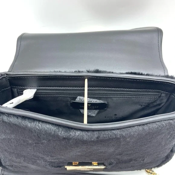 Kate Spade Faux Fur Small Crossbody Bag Black